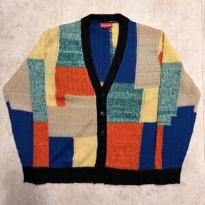 Supreme SS19 Spring Summer 2019 Patchwork Mohair Cardigan Sweater
